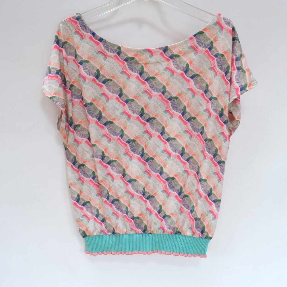 ANTHROPOLOGIE Aldo Martins Cap Sleeve V Back Top XS Aldomartins
